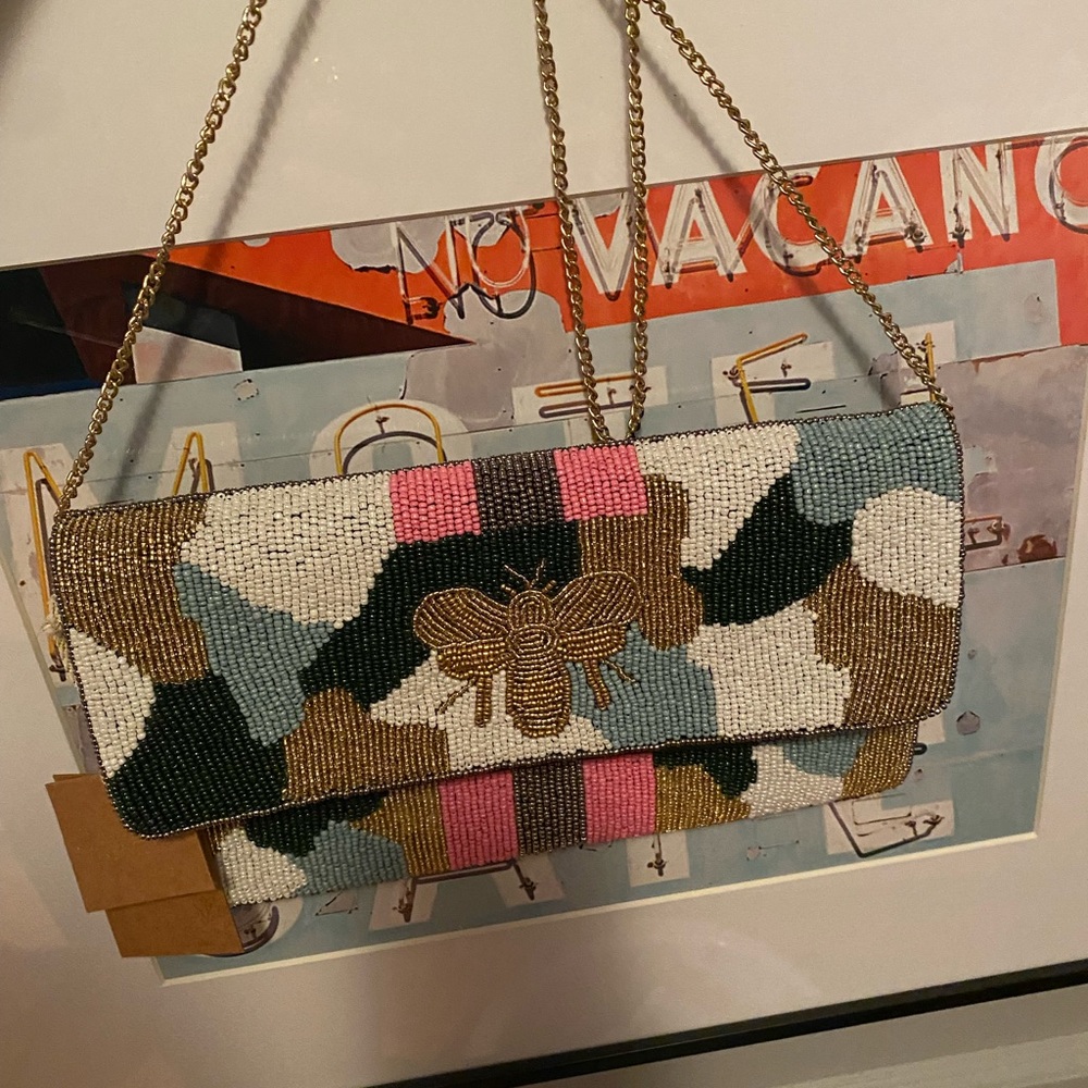 Beaded & Fly Shoulder Bag